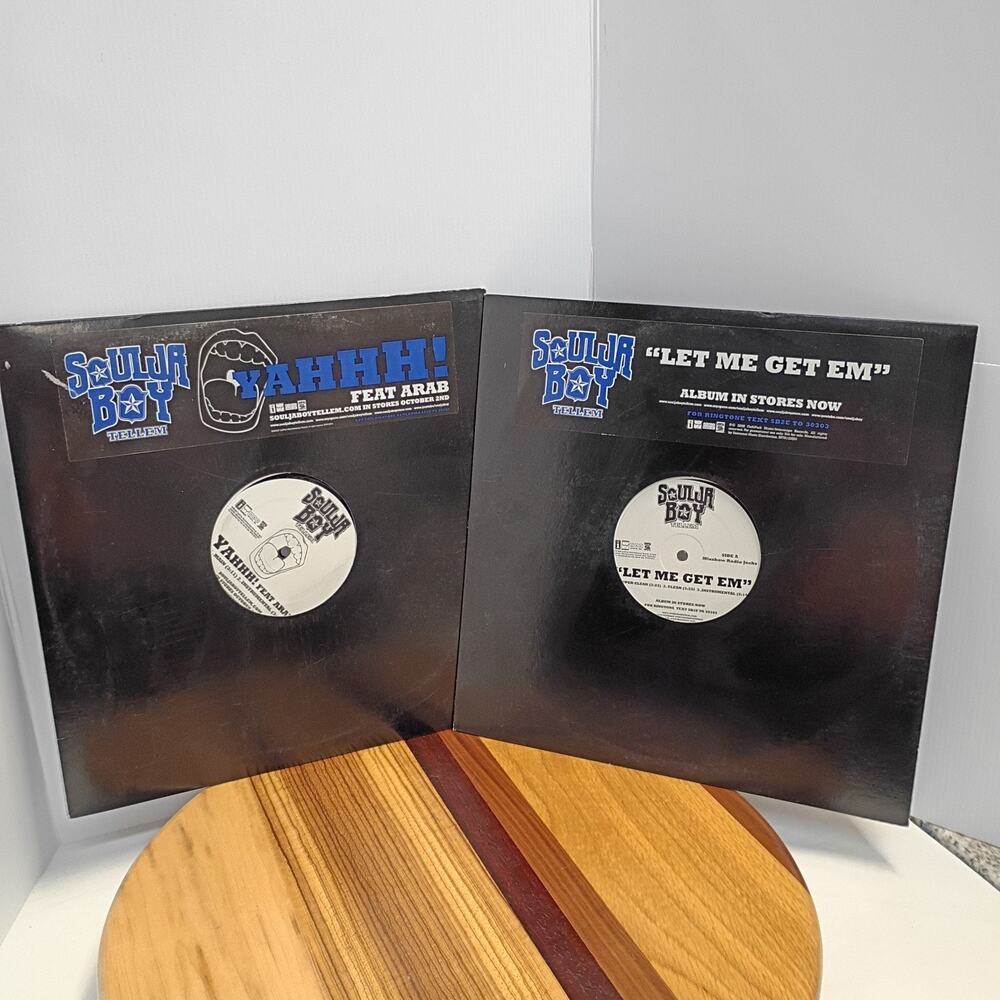 Lot of 2 Soulja Boy Vinyl 12” Record Let Me Get Em & Yahhh Singles Rap Hip Hop